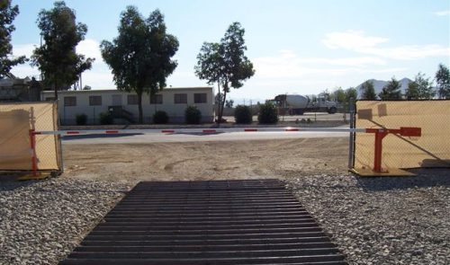 Movable MB832 Barrier Gate Installation mounted on movable Steel Plates Front View